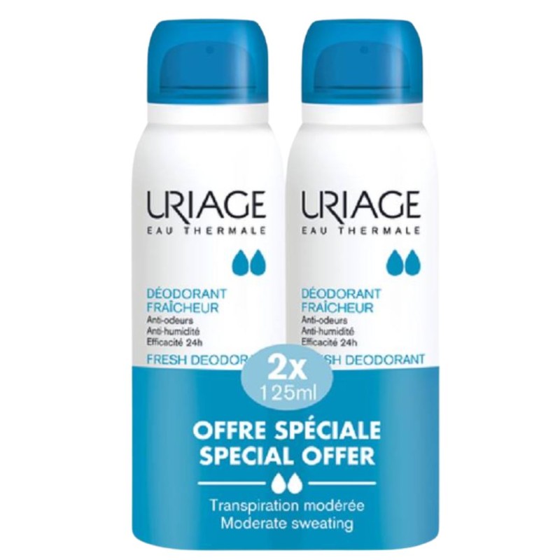 confezione di Uriage Deodorante Rinfrescante e Antiodori Confezione Doppia 2x125ml confezione di Uriage Deodorante Rinfrescante e Antiodori Confezione Doppia 2x125ml