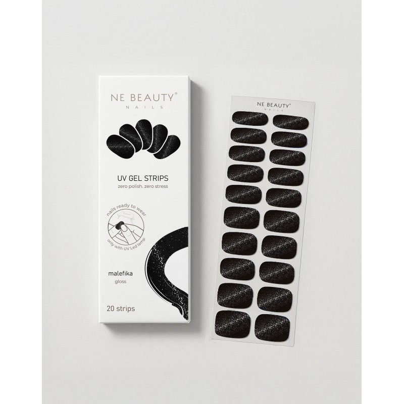 confezione di Ne Beauty Malefika UV 20 Strips per Manicure Professionale a Lunga Durata 20 Strisce in Gel