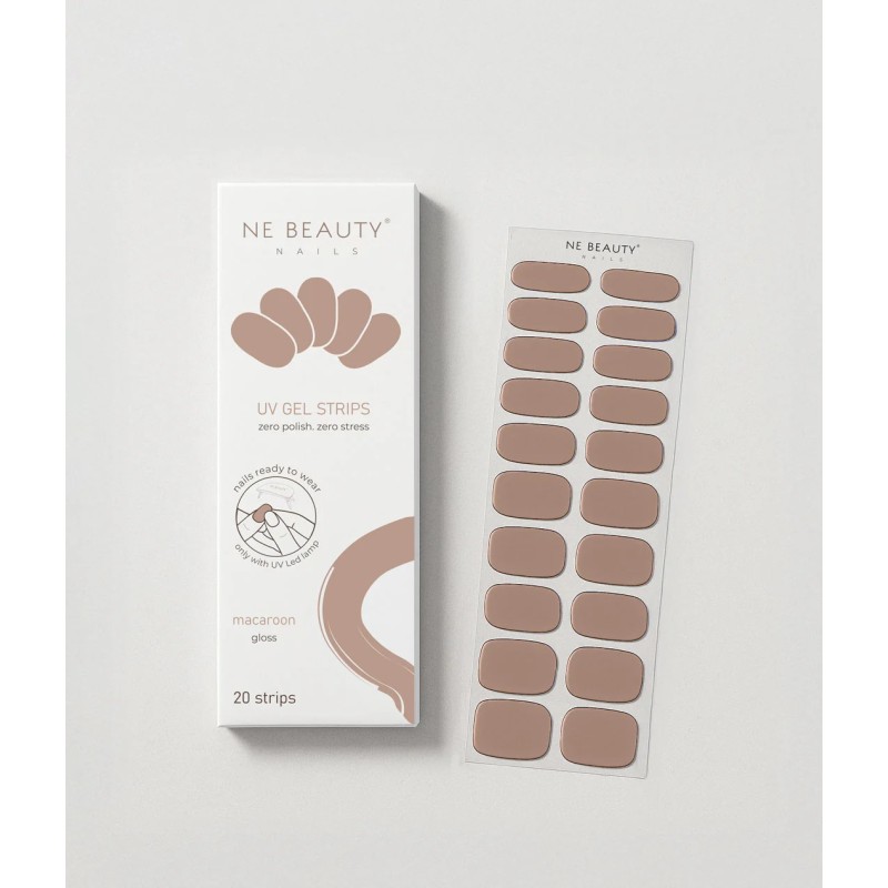 confezione di Ne Beauty Macaroon UV 20 Strips per Manicure Professionale Rosa Malva 20 Strisce in Gel confezione di Ne Beauty Macaroon UV 20 Strips per Manicure Professionale Rosa Malva 20 Strisce in Gel