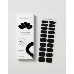 confezione di Ne Beauty Gothic Black UV 20 Strips per Manicure Nera Brillante e Lunga Durata 20 Strisce in Gel confezione di Ne Beauty Gothic Black UV 20 Strips per Manicure Nera Brillante e Lunga Durata 20 Strisce in Gel
