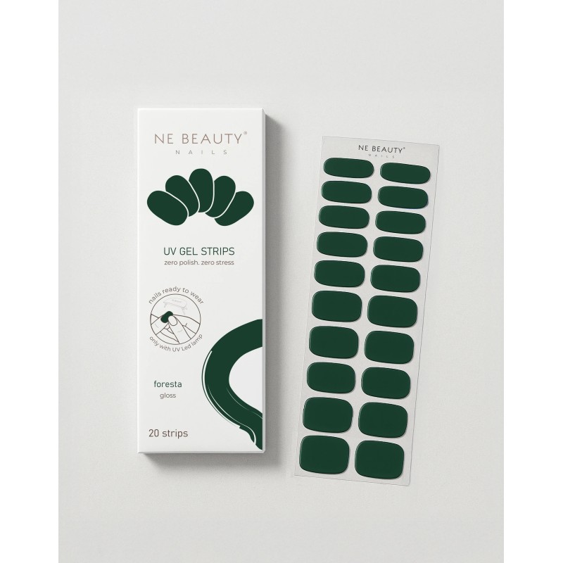 confezione di Ne Beauty Foresta UV 20 Strips per Manicure Fai da Te Lunga Durata 20 Strisce in Gel