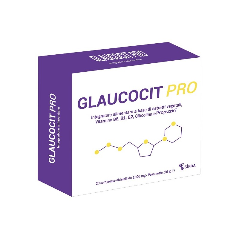 confezione di Glaucocit Pro Integratore per Vista e Sistema Nervoso 20 Compresse