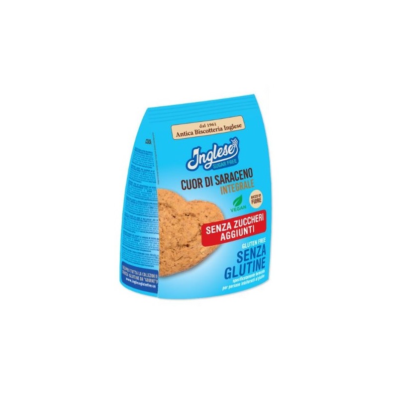 Inglese Biscotti Senza Zucchero Cuor Di Saraceno Integrale per Snack Senza Glutine 100g Inglese Biscotti Senza Zucchero Cuor Di Saraceno Integrale per Snack Senza Glutine 100g