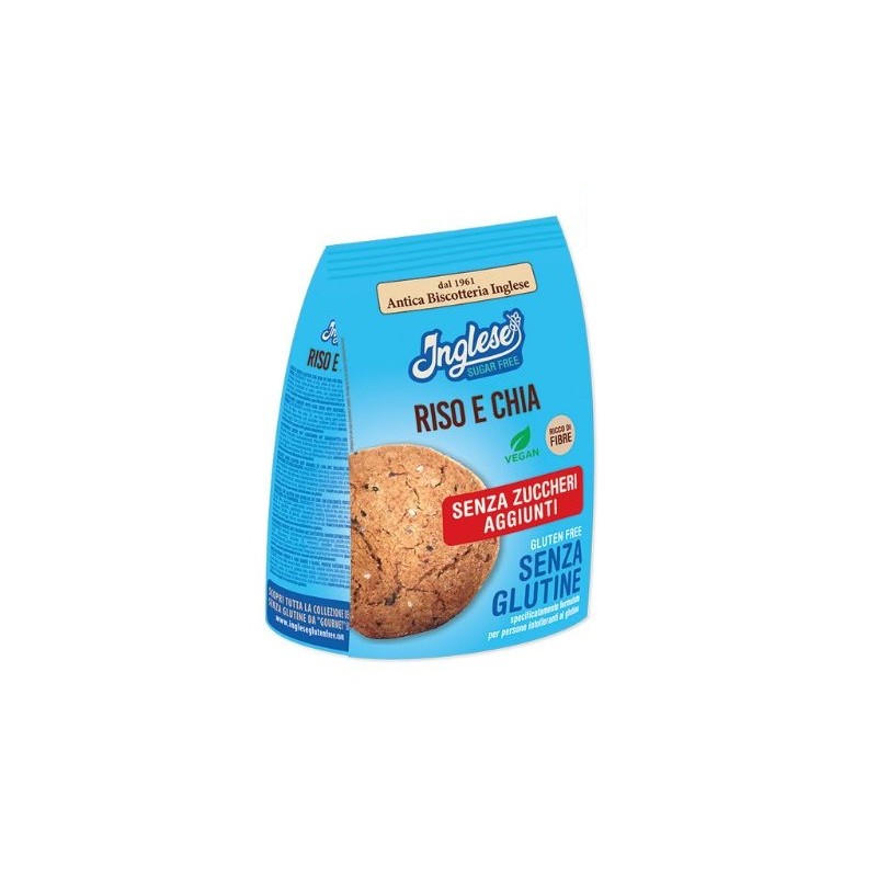 Inglese Biscotti Senza Zucchero Riso e Chia per Snack Leggero e Senza Glutine 200g Inglese Biscotti Senza Zucchero Riso e Chia per Snack Leggero e Senza Glutine 200g