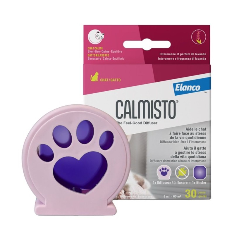 Formato di Calmisto Diffusore Domestico per Gatti a Base di Interomone per Stress Diffusore e Ricarica 6 ml Formato di Calmisto Diffusore Domestico per Gatti a Base di Interomone per Stress Diffusore e Ricarica 6 ml