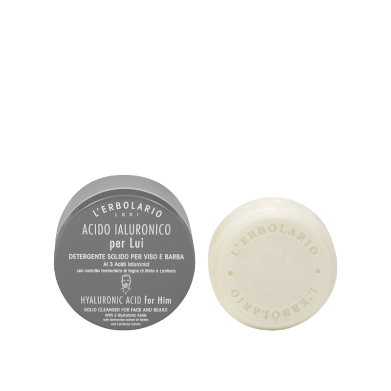 confezione di L'Erbolario Acido Ialuronico Per Lui Detergente Solido Uomo per Detersione Idratante Viso e Barba 60 gr confezione di L'Erbolario Acido Ialuronico Per Lui Detergente Solido Uomo per Detersione Idratante Viso e Barba 60 gr