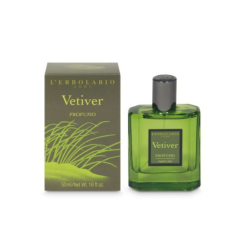 confezione di L'Erbolario Vetiver Profumo Maschile Fragranza Agrumata 50ml