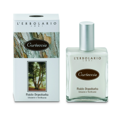 confezione di L'Erbolario Corteccia Fluido Dopobarba Idratante Tonificante 100 ml confezione di L'Erbolario Corteccia Fluido Dopobarba Idratante Tonificante 100 ml