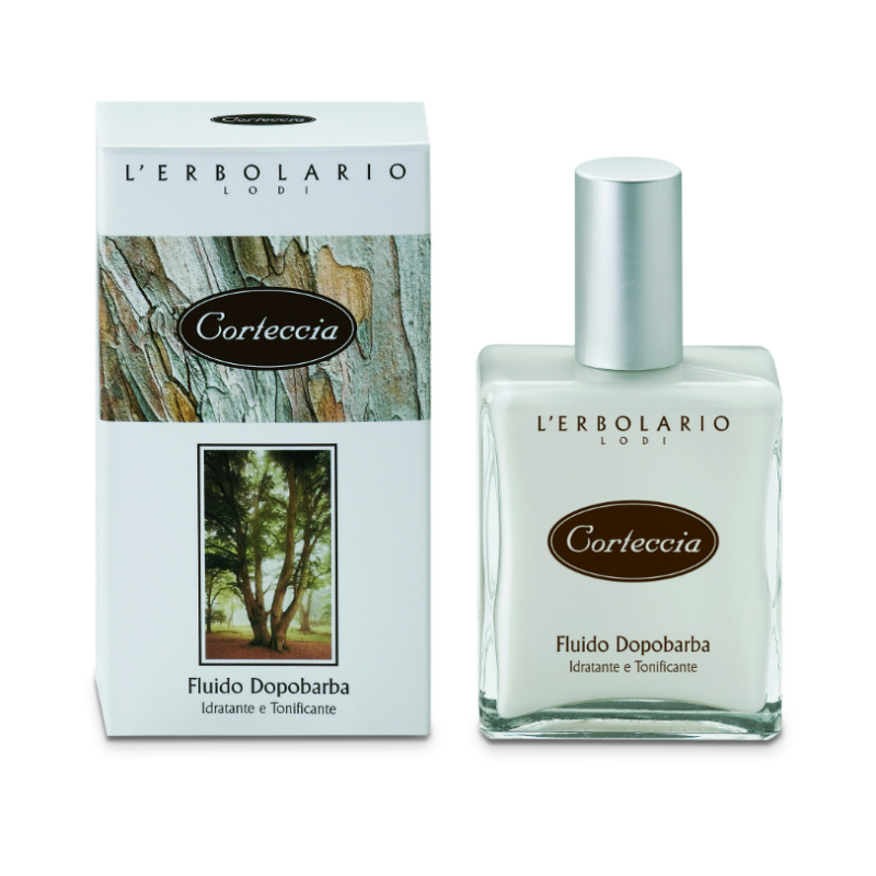 confezione di L'Erbolario Corteccia Fluido Dopobarba Idratante Tonificante 100 ml confezione di L'Erbolario Corteccia Fluido Dopobarba Idratante Tonificante 100 ml