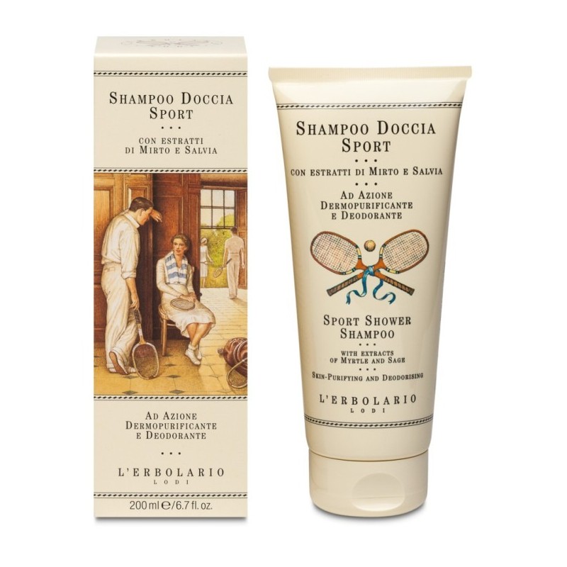 Formato di L'Erbolario Shampoo Doccia Sport Detergente 2 in 1 Corpo e Capelli 200ml
