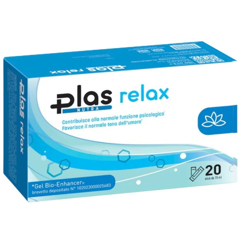 confezione di Plas Relax Integratore per Stanchezza e Affaticamento 20 Stick