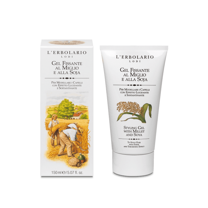 confezione di L’Erbolario Gel Fissante Capelli Al Miglio E Soja Confezione 150ml confezione di L’Erbolario Gel Fissante Capelli Al Miglio E Soja Confezione 150ml