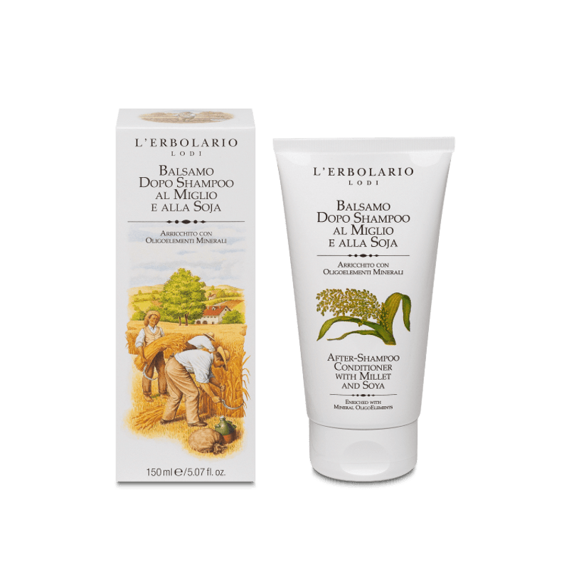 confezione di L’Erbolario Balsamo Doposhampoo Al Miglio Ed Alla Soja Confezione 150ml confezione di L’Erbolario Balsamo Doposhampoo Al Miglio Ed Alla Soja Confezione 150ml