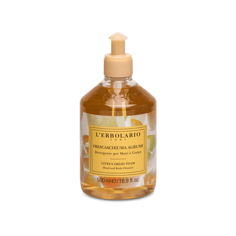 confezione di L’Erbolario Frescaschiuma Agrumi Detergente Mani E Corpo Confezione 500ml confezione di L’Erbolario Frescaschiuma Agrumi Detergente Mani E Corpo Confezione 500ml