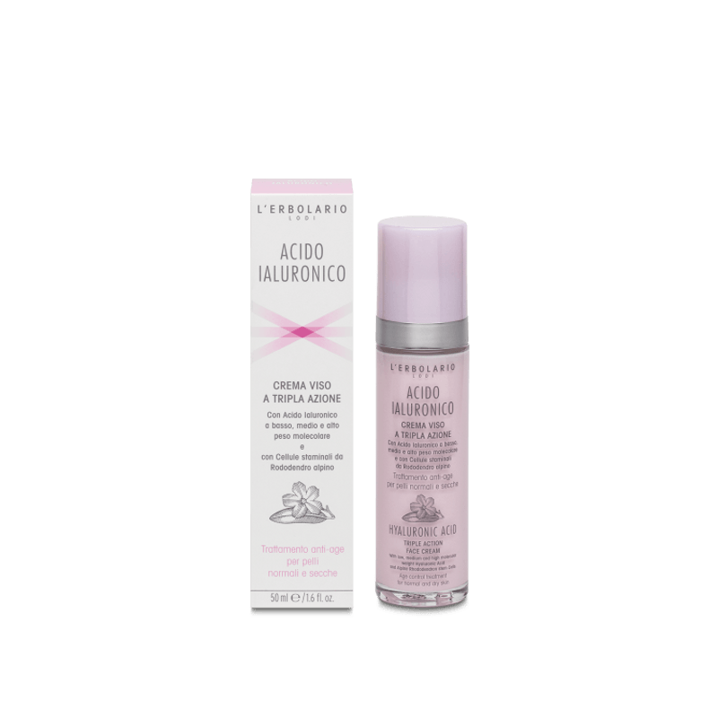 confezione di L’Erbolario Acido Ialuronico Crema Viso Per Pelli Normali E Secche Confezione 50ml