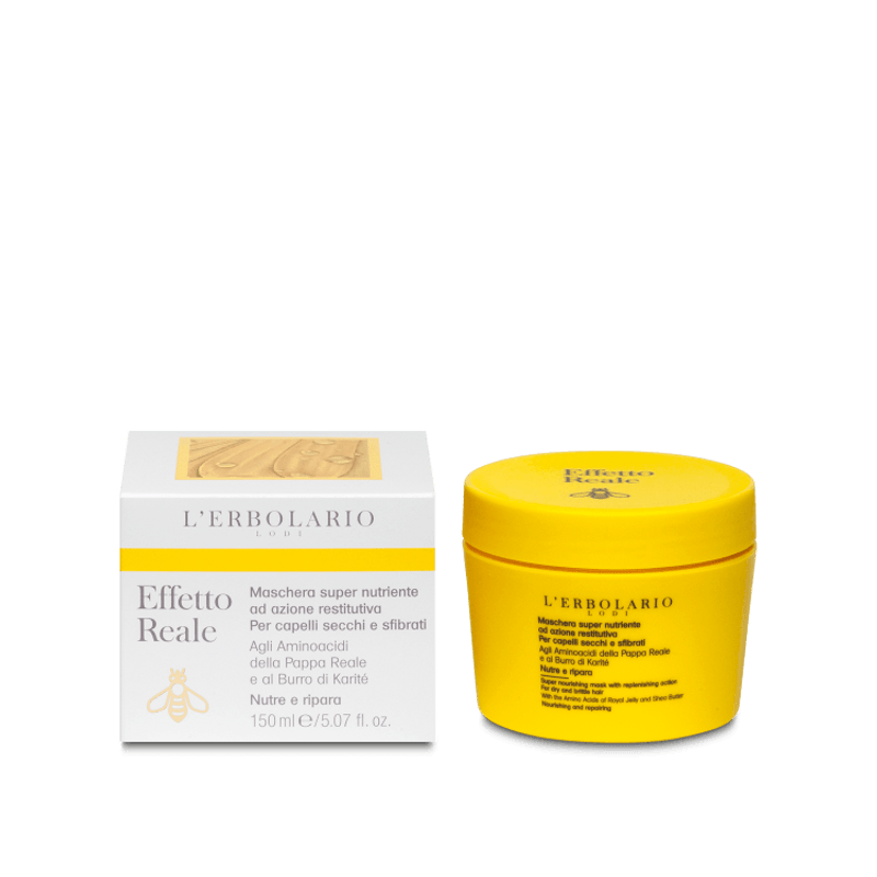 confezione di L’Erbolario Effetto Reale Maschera Capelli Super Nutriente Confezione 150ml confezione di L’Erbolario Effetto Reale Maschera Capelli Super Nutriente Confezione 150ml