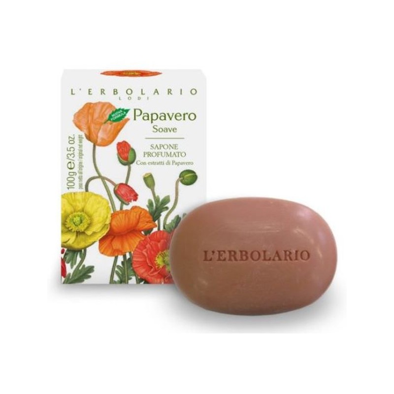 confezione di L’Erbolario Papavero Soave Sapone Confezione 100 Gr confezione di L’Erbolario Papavero Soave Sapone Confezione 100 Gr
