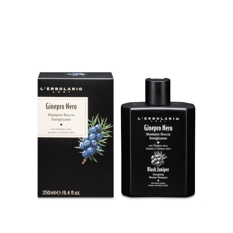 confezione di L’Erbolario Ginepro Nero Shampoo Doccia Energizzante Confezione 250ml confezione di L’Erbolario Ginepro Nero Shampoo Doccia Energizzante Confezione 250ml