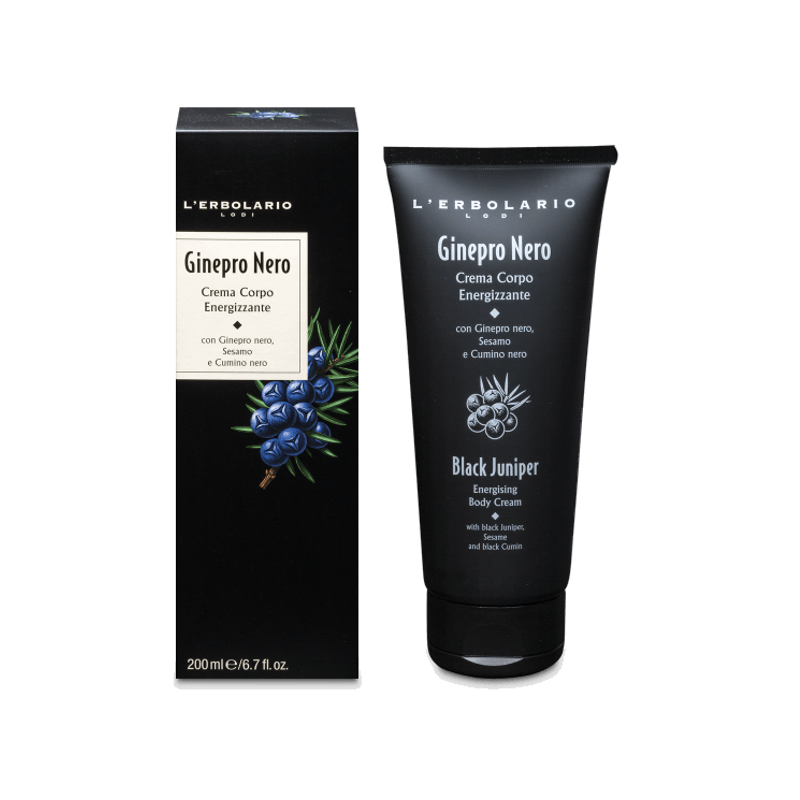 confezione di L’Erbolario Ginepro Nero Crema Corpo Energizzante Confezione 200ml confezione di L’Erbolario Ginepro Nero Crema Corpo Energizzante Confezione 200ml