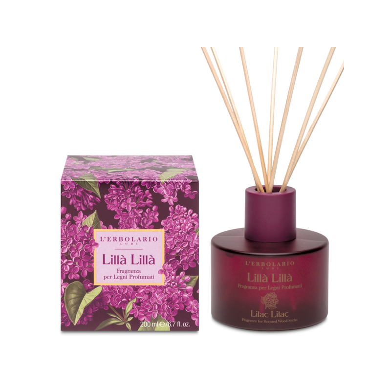 confezione di L’Erbolario Lillà Lillà Fragranze Per Legni Profumati Confezione 200ml