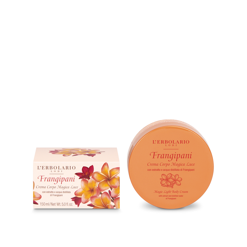 confezione di L’Erbolario Frangipani Crema Corpo Magica Luce Confezione 150ml confezione di L’Erbolario Frangipani Crema Corpo Magica Luce Confezione 150ml