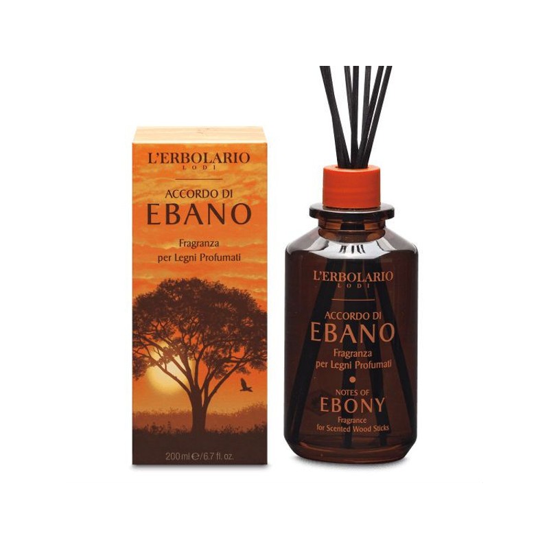 confezione di L’Erbolario Accordo Ebano Fragranza Legni Profumati Confezione 200ml