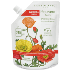 confezione di L’Erbolario Papavero Soave Bagnoschiuma Ricarica Confezione 500ml confezione di L’Erbolario Papavero Soave Bagnoschiuma Ricarica Confezione 500ml
