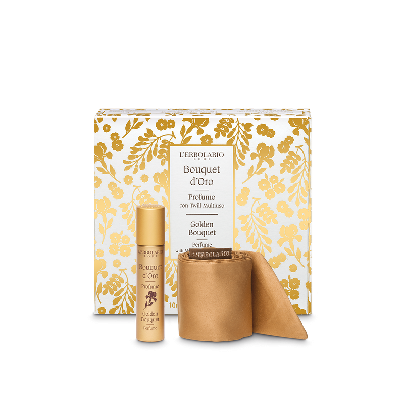 confezione di L’Erbolario Bouquet D'oro Profumo Profumo Con Twill Multiuso Confezione 10ml confezione di L’Erbolario Bouquet D'oro Profumo Profumo Con Twill Multiuso Confezione 10ml