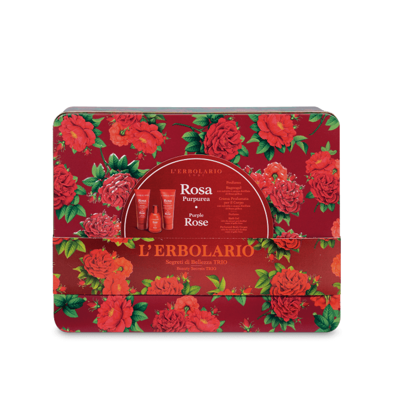 confezione di confezione di L’Erbolario – Rosa Purpurea Segreti Bellezza Confezione 3 Pezzi