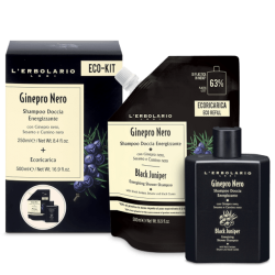 confezione di L’Erbolario Ginepro Nero Eco Kit Shampoo Doccia Confezione 250ml + Ricarica 500ml confezione di L’Erbolario Ginepro Nero Eco Kit Shampoo Doccia Confezione 250ml + Ricarica 500ml