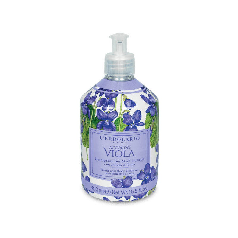 confezione di L’Erbolario Accordo Viola Detergente Mani & Corpo Confezione 490ml confezione di L’Erbolario Accordo Viola Detergente Mani & Corpo Confezione 490ml