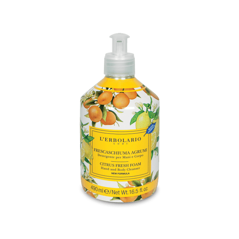 confezione di L’Erbolario Frescaschiuma Agrumi Detergente Mani & Corpo Confezione 490ml confezione di L’Erbolario Frescaschiuma Agrumi Detergente Mani & Corpo Confezione 490ml