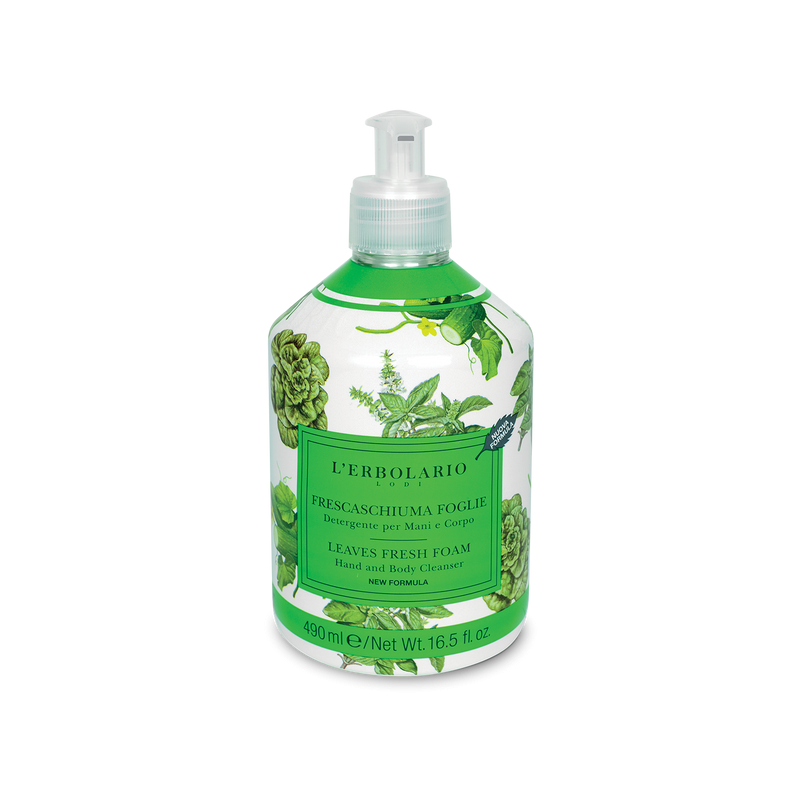 confezione di L’Erbolario Frescaschiuma Foglie Detergente Mani & Corpo Confezione 490ml confezione di L’Erbolario Frescaschiuma Foglie Detergente Mani & Corpo Confezione 490ml
