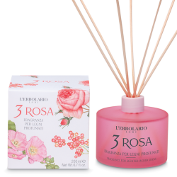 confezione di L’Erbolario 3 Rosa Fragranza Legni Profumati Confezione 200ml