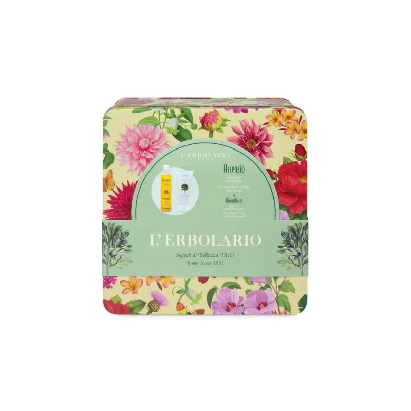 confezione di L’Erbolario Cofanetto Segreti Di Bellezza Assenzio Confezione Bagnogel + Crema Fluida