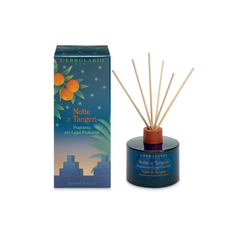 confezione di L’Erbolario Notte a Tangeri Fragranza per Legni Profumati Confezione 125ml confezione di L’Erbolario Notte a Tangeri Fragranza per Legni Profumati Confezione 125ml
