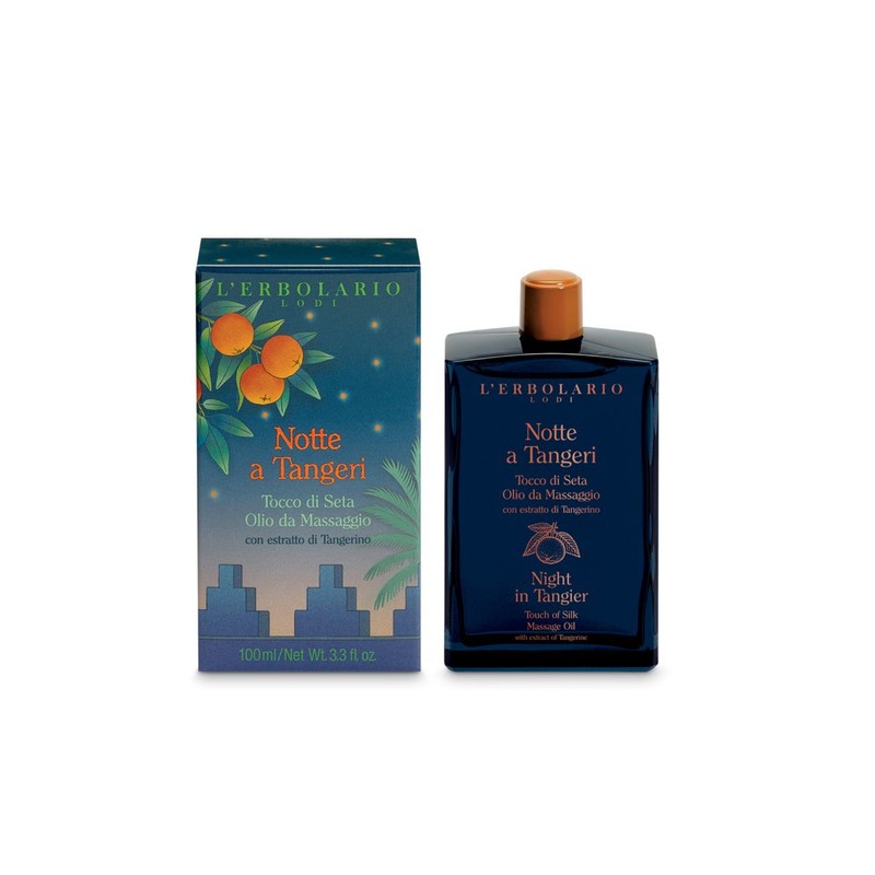 confezione di L’Erbolario Notte a Tangeri Tocco di Seta Olio da Massaggio Confezione 100ml confezione di L’Erbolario Notte a Tangeri Tocco di Seta Olio da Massaggio Confezione 100ml