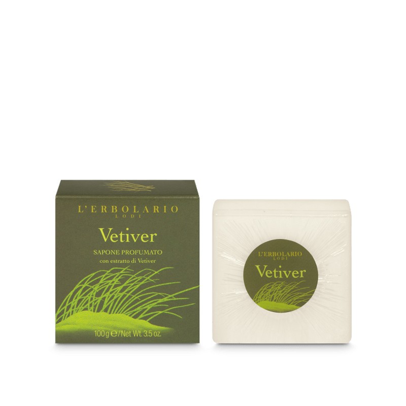 confezione di L’Erbolario Sapone Profumato Vetiver Confezione 100 Gr confezione di L’Erbolario Sapone Profumato Vetiver Confezione 100 Gr