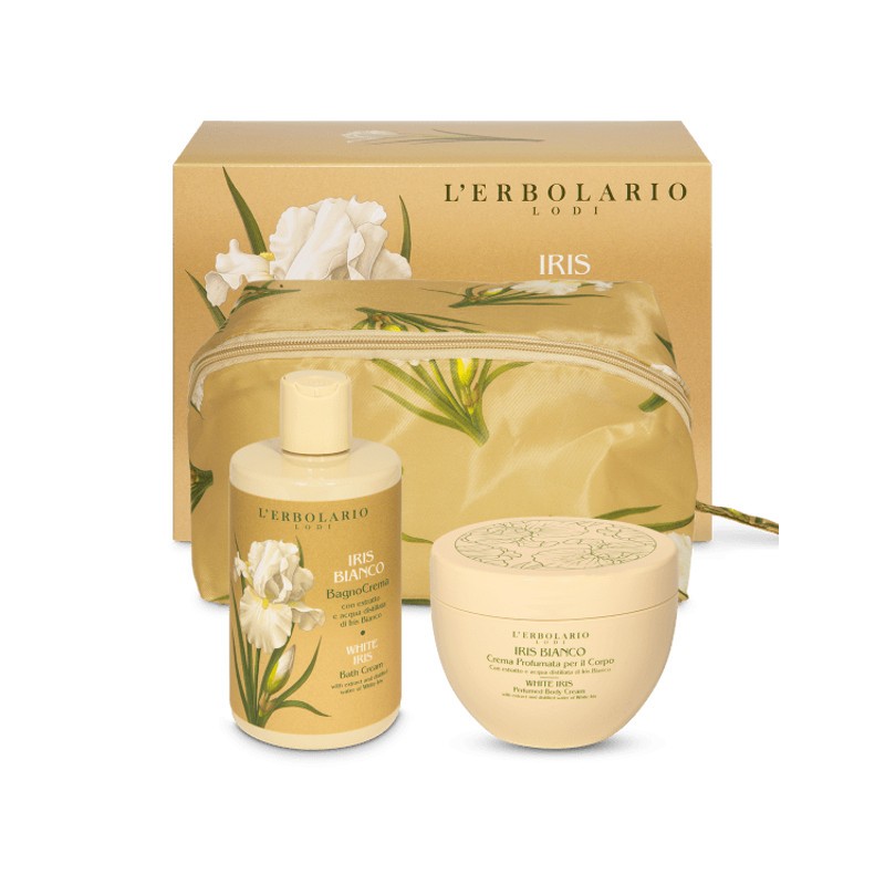 confezione di L’Erbolario Iris Bianco Beauty Case Gemma Confezione 2 x 300ml