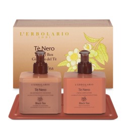 confezione di L’Erbolario Tè Nero Beauty Box Giardino Viso E Mani Confezione Gel 270ml Crema 250ml