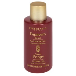 flacone di L'Erbolario Papavero Soave Bagnoschiuma Detergente Corpo Antiossidante Minitaglia 50ml
