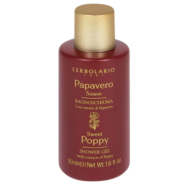 flacone di L'Erbolario Papavero Soave Bagnoschiuma Detergente Corpo Antiossidante Minitaglia 50ml flacone di L'Erbolario Papavero Soave Bagnoschiuma Detergente Corpo Antiossidante Minitaglia 50ml
