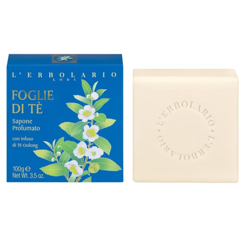 confezione di L'Erbolario Foglie di Tè Sapone Profumato 100g confezione di L'Erbolario Foglie di Tè Sapone Profumato 100g