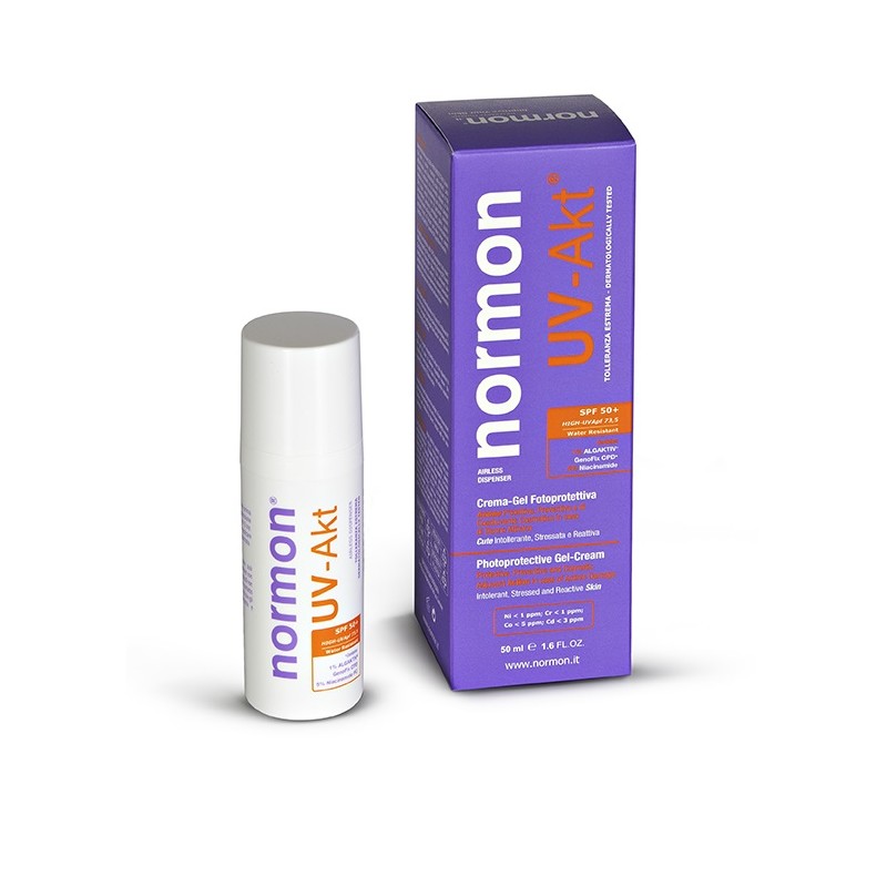 Normon Uv Akt Crema Gel protezione solare avanzata e riparatrice 50 ml