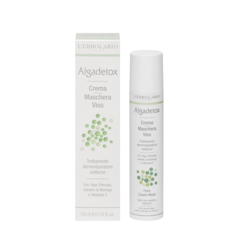L'Erbolario Algadetox Crema Maschera Viso Trattamento Dermoriparatore 50 ml