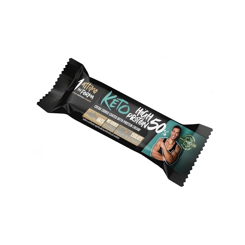 Keto High Protein 50% Bar snack proteico per dieta chetogenica barretta da 40 g Keto High Protein 50% Bar snack proteico per dieta chetogenica barretta da 40 g
