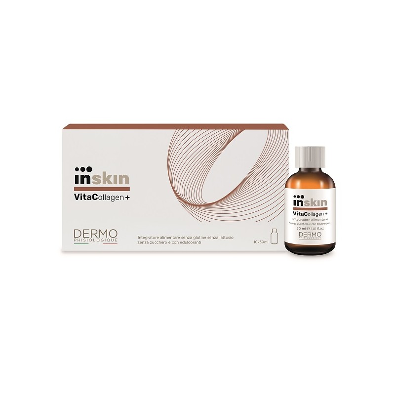 Inskin Vitacollagen+ integratore per pelle, capelli e ossa 10 flaconcini da 30 ml