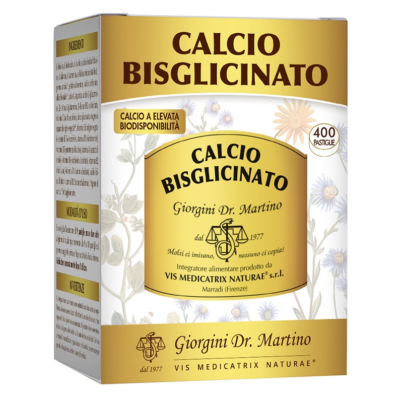 Calcio Bisglicinato per Ossa, Denti e Muscoli 400 Pastiglie