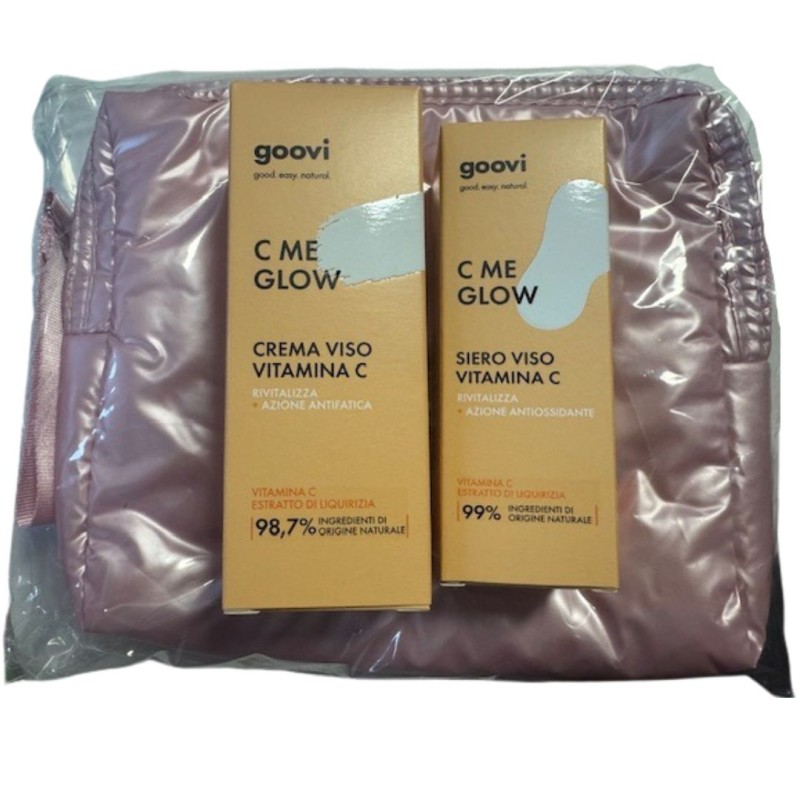 dettagli di Goovi Cofanetto Vitamina C Antiossidante con Siero Viso + Crema Viso + Pochette