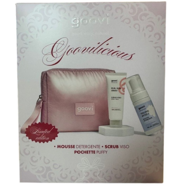 cofanetto di Goovi Cofanetto Detersione con Scrub Viso+Mousse Detergente +Pochette cofanetto di Goovi Cofanetto Detersione con Scrub Viso+Mousse Detergente +Pochette